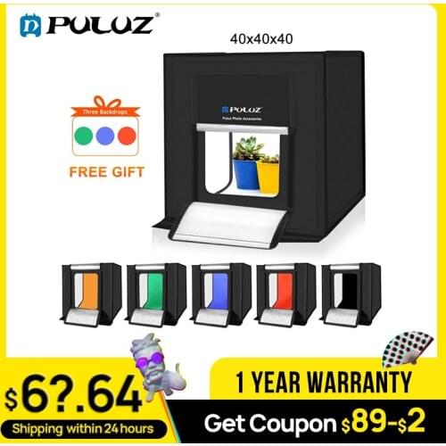 PULUZ 40*40cm 16inc SoftBox Mini Photo Studio Box with US Plug foldabe Lighting Photograghy accessories Led Shooting Box Kit