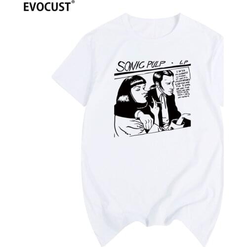 Sonic youth pulp Fiction mia wallace T-shirt Cotton Men T shirt New women TEE Funny Fashion