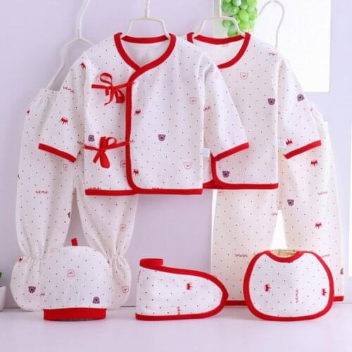 Newborn clothes suit newborn baby cotton underwear 7 piece set spring and autumn summer thin section newborn babe pajamas cotton