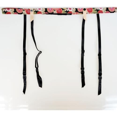Sexy Garters Flower Print Women Sexy Suspender Belts Gift Female Metal Buckles Garter Belts for Stockings Present GA1136