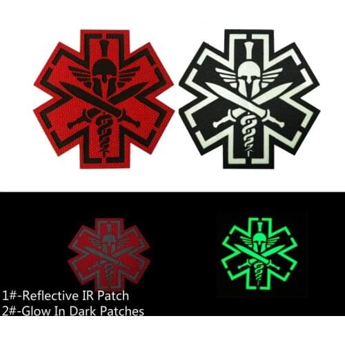 Police Badges Reflective IR Infrared In The Dark Patches Glow In Dark Tactical Military Hook Patch Clothes Accessories Armbands
