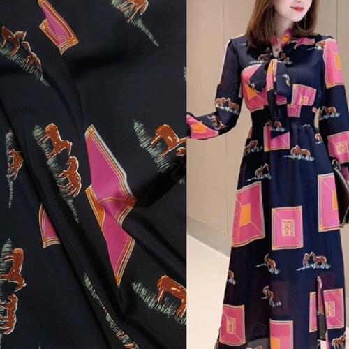 Rose Red Digital Printed Polyester Fabric for Womens Clothing Dresses Fabrics by the Meter Home Textile for Sewing Cloth