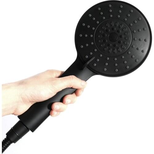 3 Function Matte Black Hand Held Shower Head Wall Mounted Shower Set With Hose and Shower Holder