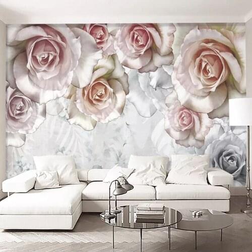Self-Adhesive Wallpaper Modern Pastoral Oil Painting Floral Photo Wall Murals Living Room Bedroom Home Decor Removable Stickers