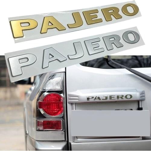 Silver Gold For Mitsubishi Pajero Letters Emblem Decor Sticker ABS 3D Auto Front Fender Bumper Trunk Font Logo Decal Car Tuning