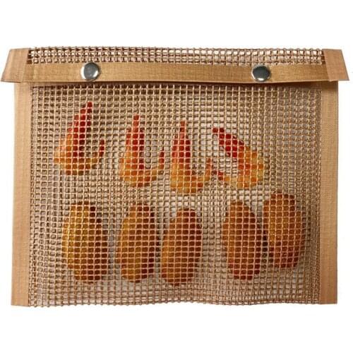 BBQ Grill Mesh Bag Reusable Mesh Grilling Bag PTFE Nonstick BBQ Grill Mat Oven Smoker Baking Grilling Mat BBQ Grill Accessories