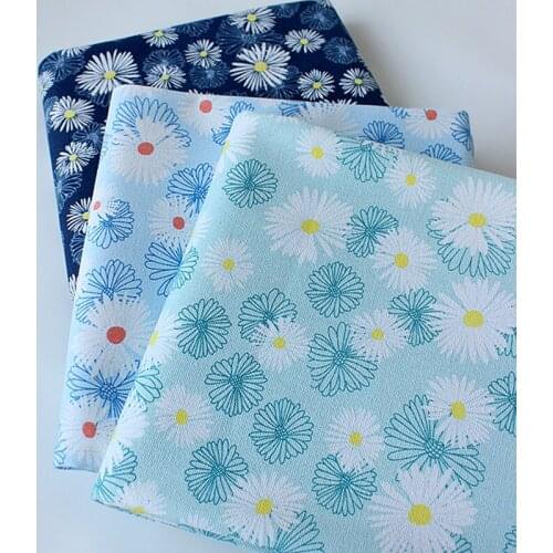Cotton Poly Printed Canvas Fabric For Sewing Table cloth Bags Floral Japanese Style Home Textiles Fabrics Tissus 50X150cm