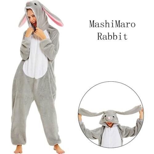 Girls Boys Winter Rabbit Pajamas Unicorn Cartoon Anime Animal Onesies Kids Sleepwear Flannel Jumpsuits Children Pajamas Onesie