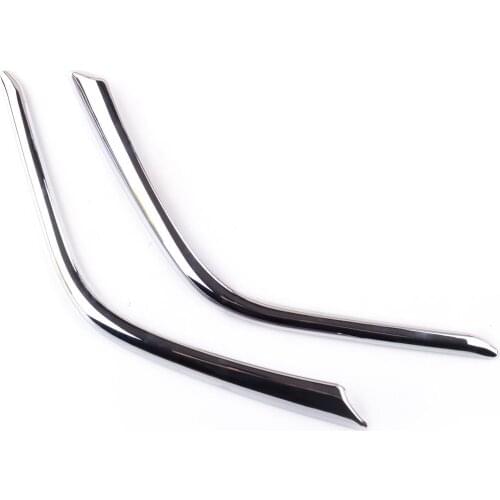 1 Pair Car Silver ABS Plastic Front Fog Light Lamp Eyebrow Covers Trim Frame Fit for Mitsubishi Outlander 2019-2020