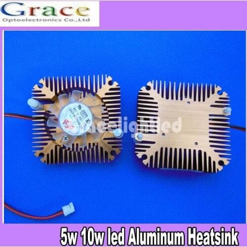 10pcs Aluminum Heatsink with fan for 5W/10W High Power LED light Cooling Cooler DC12V