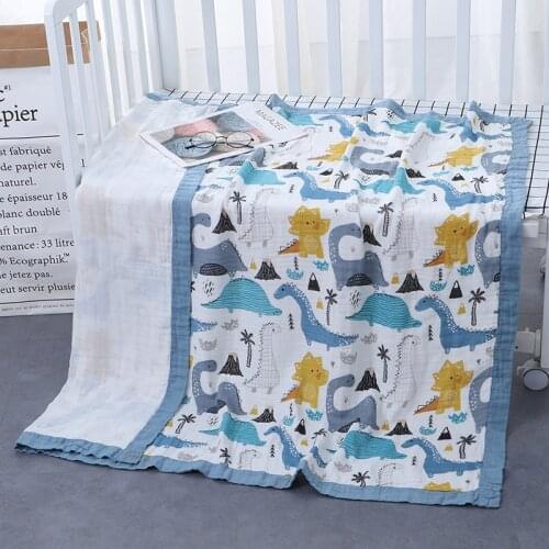 110x120cm 4 Layers Muslin Bamboo Cotton Newborn Baby Receiving Blanket Swaddling Kids Children Baby Sleeping Blanket