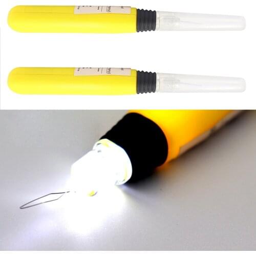 2 Pack Lighted Needle Threader Wire Stitch Insert With Led for Sewing Machine Stitch Insertion Accessories