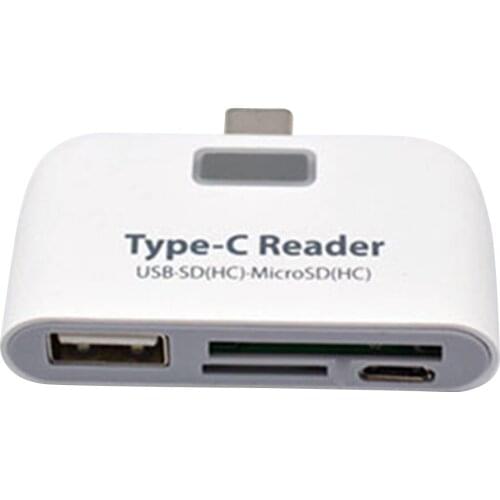 2021 New USB 3.1 Type-C OTG Smart Reader Multi Function Type-C Card Reader For Smart Phone Tablet PC (Black/White)