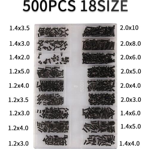 500Pcs/Set Assorted 18 Types Mini Screw DIY Kit Laptop Computer Assemble Repair Screw Set