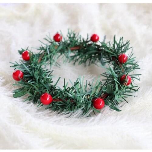 6PCS Christmas Wreath Decorative Berry Door Wreath 10cm Hanging Wreath