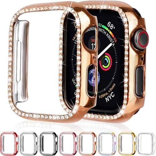 Diamond Bumper Protective Case for Apple Watch Cover Series 6 SE 5 4 3 21 38MM 42MM Clock For Iwatch 40mm 44mm watch accessories