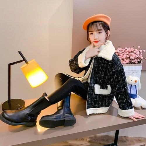 Girls Babys Coat Jacket Outwear 2021 Plaid Thicken Winter Autumn Overcoat Top Zipper Cardigan Childrens Clothing