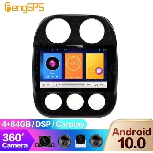 For Jeep Compass 2010-2016 Android Radio Multimedia 2 Din DVD Player GPS Navigation Touch Screen Headunit 360 Camera PX6 OBD2