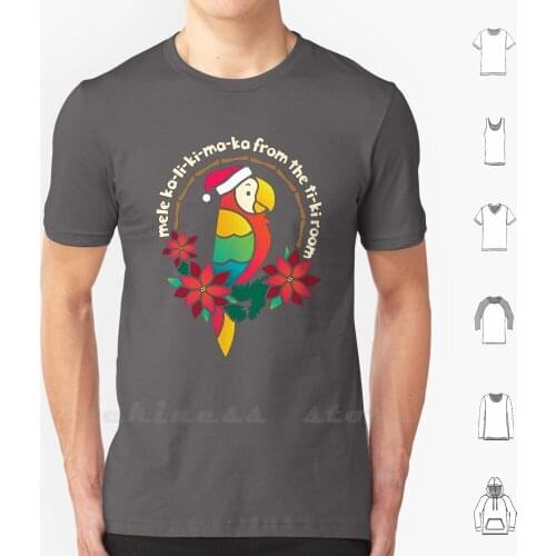 It' ; S A Tiki Christmas T Shirt 100% Cotton DIY S-6xl Enchanted Tiki Bird Paradise Macaw Parrot Jose Hibiscus