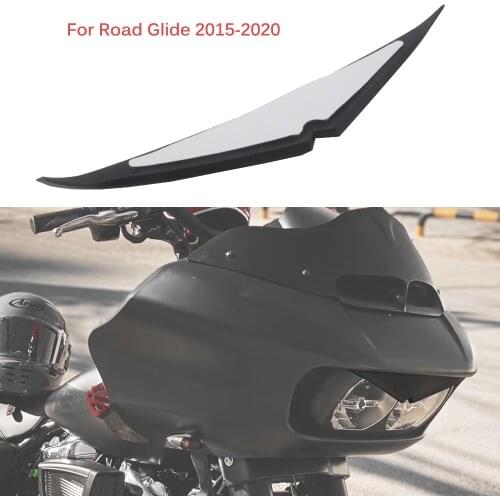 Motor Headlamp Eyebrows Eyelids Stickers Decoration Headlight Upper Tip Trim Cover Visor Accent For Harley Road Glide 2015-2020