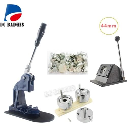 Classical 44mm Badge Making Machine + 44mm Metal Paper Cutter+500 Plastic Blank Badge Buttons