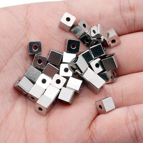 100% Stainless Steel Cube Bead For Jewelry Making 2/2.5/3/4/6mm Metal Square Beads Wholesale 100pcs