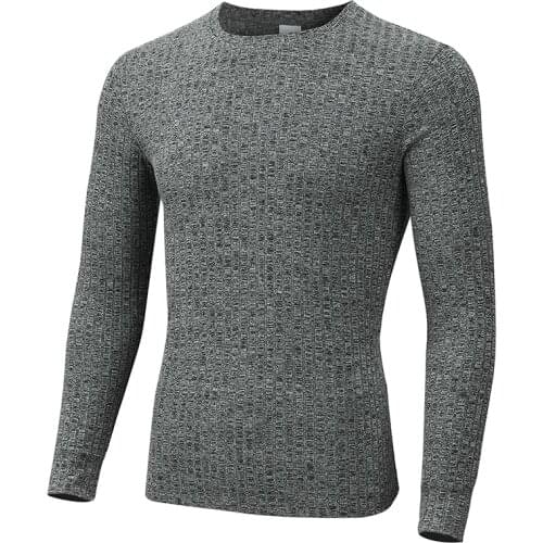 Muscleguys 2021 Spring New Round Neck Warm Plus Size Men Long Sleeve Pullover Sweater For Male Slim Fit Thin Sweaters Men