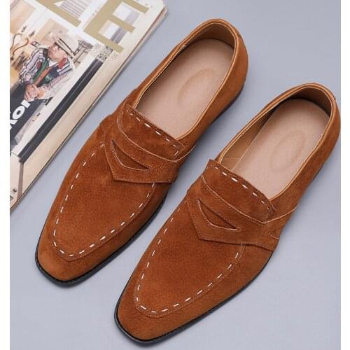Mens Loafers Flat Comfortable Casual Shoes Men Breathable Slip-On Shoes Soft Leather Driving Moccasins Leisure shoes men F4-51