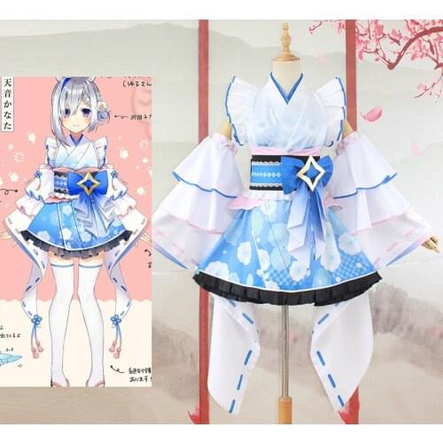 [Customized] Vtuber Hololive Amane Kanata Lolita Uniform Dress Cosplay Costume Halloween Party Outfit Women 2021 NEW