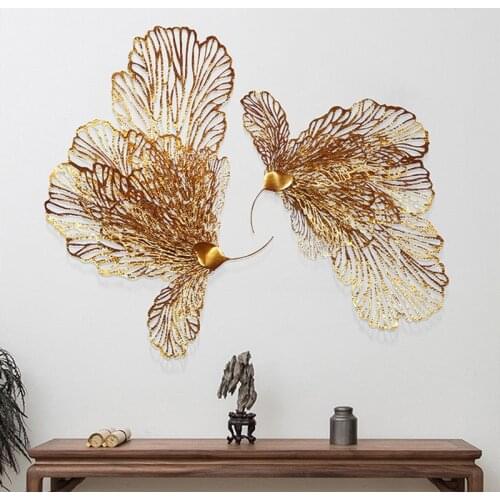 Nordic Luxury Wrought Iron Peacock Feather Wall Painting Office Hotel Bar Wall Hanging Crafts Home Livingroom Wall Sticker Decor