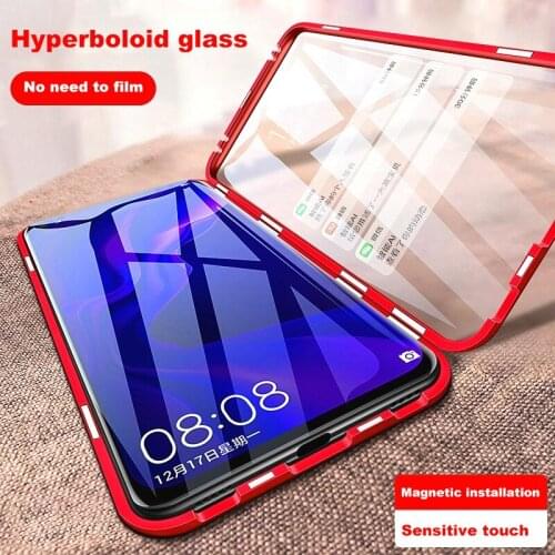 New 360 Full Magnetic Adsorption Metal Hard Double 9H Glass Phone Case For Xiaomi CC9E CC9 9T K2O Pro note 7 9se 8 Case Cover