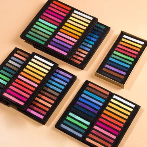 Pastel Pen Coloring Dye Hair Art Supplies 12/24/36/48 Colors Soft Masters Pastel Colored Chalk Drawing