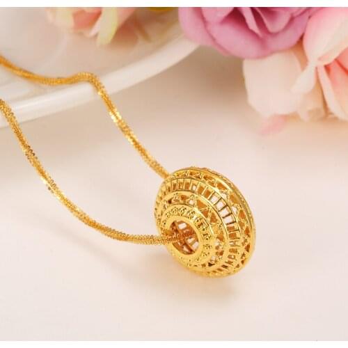 African Round bead gold filled Pendant and Necklaces for Women Arab Nigeria/Brazil/Cuba/Ethiopian Jewelry Accessories best gift