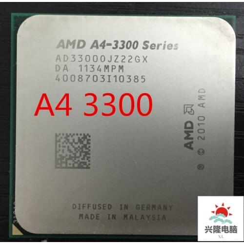 AMD A4 3300 2.5GHz 1MB 65W CPU processor FM1 scrattered pieces A4-3300 APU Free Shipping
