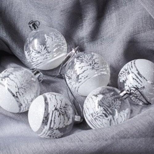 Transparent Ball Ornaments Snowball Hanging Pendants Craft Christmas Tree Ornaments Santa Claus Toy Under The Tree Navidad 6pcs