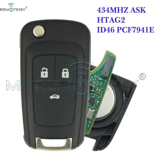 Remtekey Flip remote car key for Chevrolet Aveo Cruze Orlando 2011 2012 2013 HU100 434 Mhz electronic 46 Chip 3 button