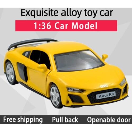 RMZ CITY 1:36 R8 Coupe Super sports car Alloy Diecast Car Model Toy With Pull Back For Children Gifts Toy Collection