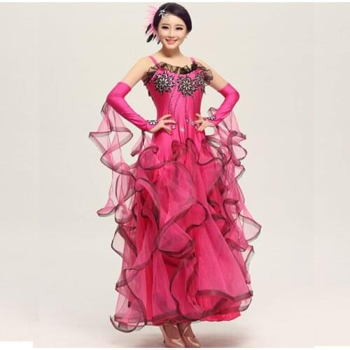 Luxury Modern Dance Costume Performance Wear Standard Ballroom Dancing One-piece Dress Ballroom Waltz Dresses