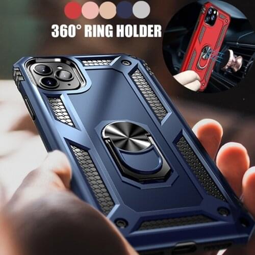 Luxury Tough Shockproof Armor Case for iphone 11 Pro XS MAX X XR 7 8 6 S 6S Plus With Finger Ring Magnetic Car Holder Phone Case