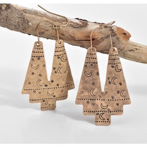 Earrings 2021 Trend New Fashion Boho Vintage Stainless Steel Earrings For Women Personality Geometry India Jewelry-Accessories