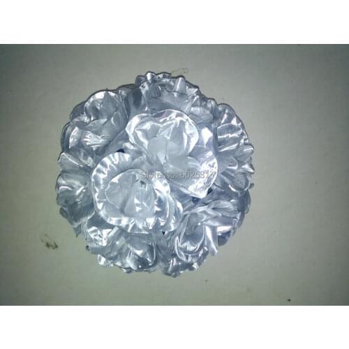 SPR 20cm wedding silk kissing ball decorations for the wedding silvery-plastic inner,celebration flower ball,party decoration