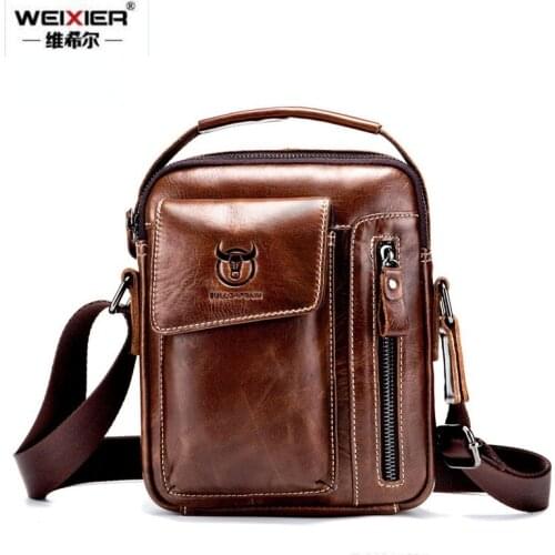 New Genuine Leather Mens Crossbody Shoulder Bag Vintage Cowhide Messenger Bag for Man Casual Handbag Designer Purse sac a main