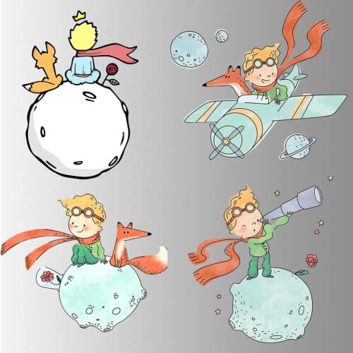 Little Princekin Transfer Patches Thermo Sticker Diy Iron On Patches For Kids Clothes Stripe Patches Heat-senstive Iron Sticker