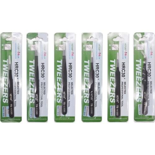 TS-ESD Eyelash Tweezers for Eyelash Extension Tools Genuine VETUS Straight and Curved Tweezers TS Tweezers 360pcs/lot