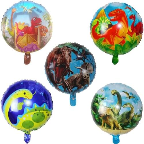 10pcs/lot 18inch Dinosaur Foil Helium Balloons Jurassic Park boy Birthday Party Decorations kids toy Air Globos Balloon Supplies