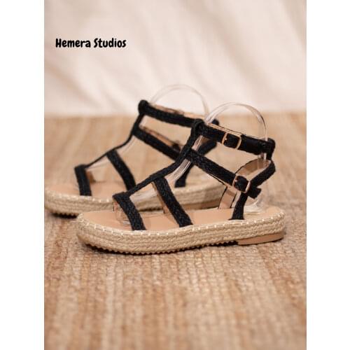 Hemera Studios Roman sandals with jute platform women 2021 summer espadrilles with buckle Gladiator Multicolor