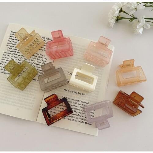 Women Hair Claws Crab Soild Color Hair Clips Rectangle Resin plastic Geometric Hairpins Girl decoration gift Hair Accessories