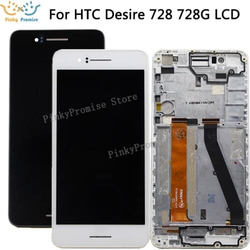 K&C 5.5" For HTC Desire 728 728G LCD Display Touch Screen Digitizer Assembly With Frame Replacement For HTC 728 728G LCD