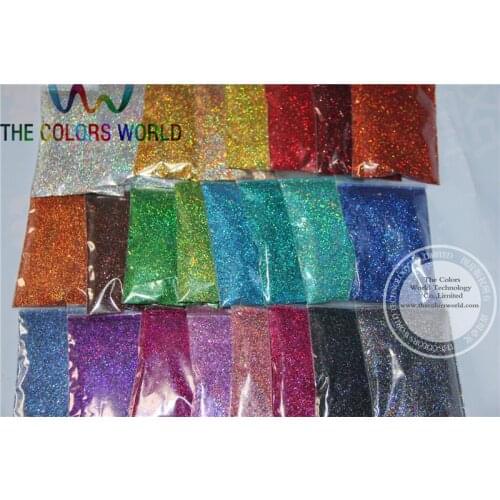 0.4MM 24 Holographic Laser glitter colors dust for nail tattoo,nail polish Art or other DIY decoration 1pack=1200g