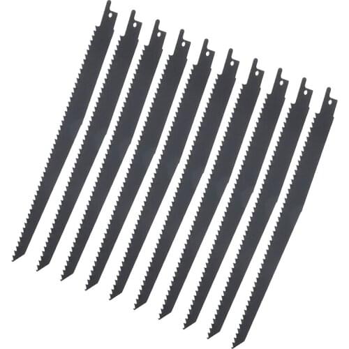 10pcs HCS Black Reciprocating Saw Blades 1/2'' Jig Saber Wood Saw Blades For Garden Tool Wood Plastic Electric Saw Parts